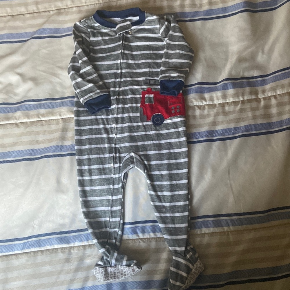 Carter’s stripes Firetruck Footsie